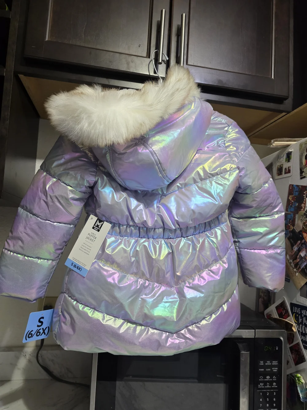 Member Mark Girls Iridescent Puff Jacket Toddler Girls Size 6